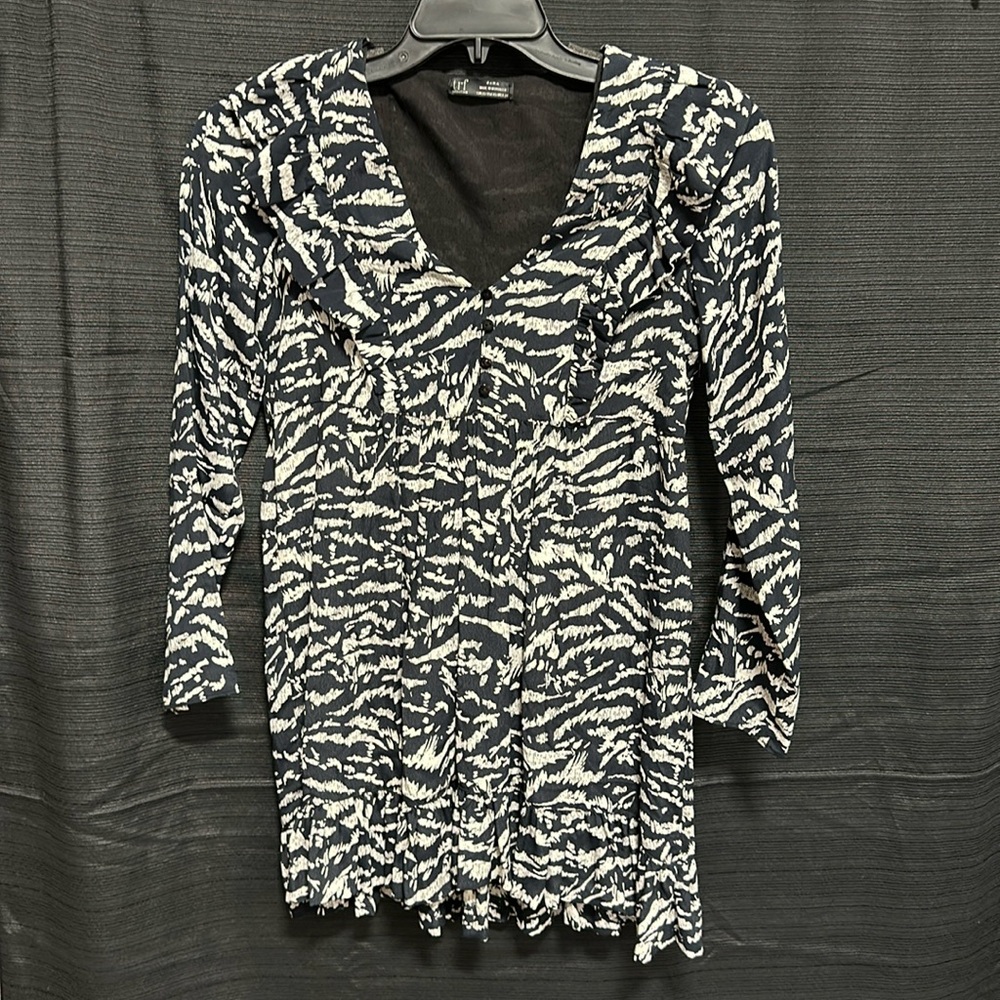 Trf Women's Midi Dress‎ XS Navy Blue Viscose with Polyester